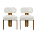 Modern Minimalist Round Upholstered Dining Chair Set of 2