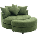 360° Swivel Accent Barrel Chair With Storage Ottoman & 4 Pillows, Modern Leisure Chair Round Accent For Living Room by HouseOfZazla