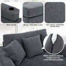 Oversized Chaise Lounger Modern Style Sofa Couch With Pillows, Charge Station & Cup Holders by HouseOfZazla