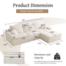 L Shaped Sectional Sofa, Full Compression 3 Seater Cloud Couch With Chaise