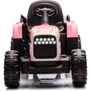 Ride on Tractor with Trailer,24V Battery Powered Electric Tractor Toy, 200wx2motor 1.86-4.97MPH/Remote Control,electric car for kids,Three speed adjustable,USB,MP3, Bluetooth,LED light, safety belt