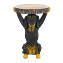 22.17'H Black Dog Side Table Pedestal End Table Stool by HouseOfZazla