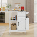 Kitchen Island Cart with Mobile Storage Cabinets