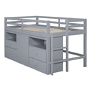 Loft Bed With 4 Drawers, Underneath Cabinet And Shelves by HouseOfZazla
