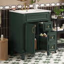Bathroom Vanity With Sink, Compact Cabinet & 2 Drawers And Adjustable Shelf by Unique Piece Furniture