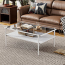 Rectangle Coffee Table With Tempered Glass Top And Legs, Modern Table For Living Room by Unique Piece Furniture