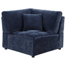Azure - 5 Piece Upholstered Modular Sectional Sofa - Blue by HouseOfZazla