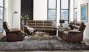 Aashi - Leather Gel Match Recliner Sofa - Brown