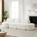 106.3-Inch V-Shaped Modular Sofa Set in Chenille Fabric