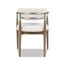 Artemis - Mixed Material Upholstered Dining Arm Chair - Warm White