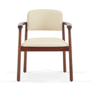 Dining Room Chairs, Ideal For Home & Kitchen (Set of 2) - Beige / Dark Walnut