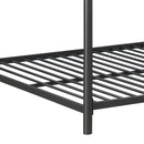 Triple Bunk Bed, Full Size With Sturdy Metal Frame And Safe Stairs - Black by HouseOfZazla