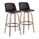 Toriano - Fixed Height Contemporary Barstool With Swivel With Round Footrest (Set of 2) by HouseOfZazla