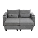 Convertible Chaise Lounge Sofa Chair With USB Ports, Cup Holders, Phone Holder And Storage by HouseOfZazla