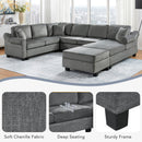 Contemporary U - Shaped Sectional Sofa With Movable Storage Ottoman by Unique Piece Furniture