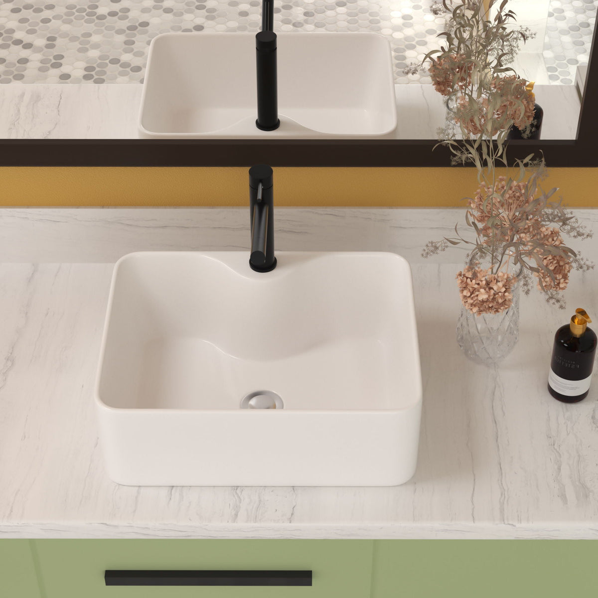 Modern Ceramic Rectangular Vessel Bathroom Sink With Sleek Design, photo 3 of 14