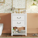 Wave Design Bathroom Vanity With Sink, 2 Drawers And Open Shelf by Unique Piece Furniture