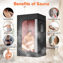 2.6x 2.6x 5.9FTPortable Sauna Tent 1 Person Steam Sauna for Home with 3L/1200W Steamer Folding Chair Remote Control 9 Steam Output Levels 5-95Mins Tim