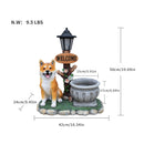 Sitting Akita Dog Planter Garden Decor