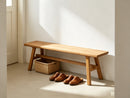 55" Farmhouse Wood Bench - Rustic Solid Wood Dining Room & Entryway Bench