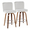 Henry - Contemporary Fixed Height Counter Stool With Swivel With Round Footrest (Set of 2) by HouseOfZazla