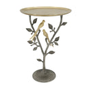 16x16x24" Metal Dual Bird Side Table with Round Tray