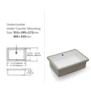 Modern Ceramic Rectangular Undermount Bathroom Sink With Overflow by HouseOfZazla
