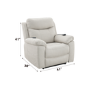 Chriki Beige Fabric Power Recliner with Lift, Heating, and Massage by HouseOfZazla
