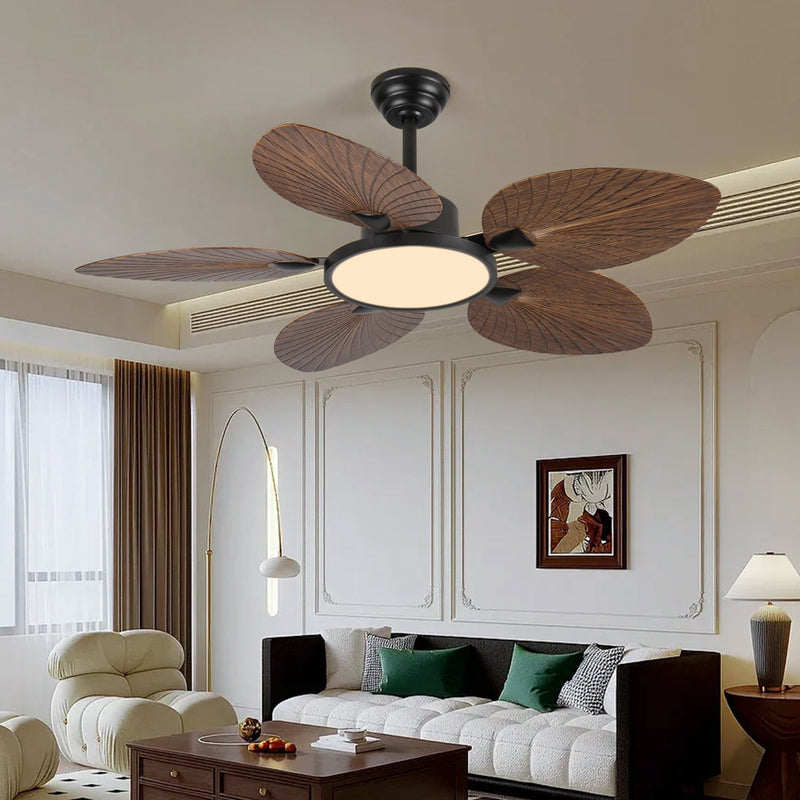 52-Inch Tropical Palm Leaf Ceiling Fan with Lights & Remote Control, photo 8 of 8