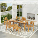 Outdoor 7 Pieces Rustic Patio Dining Set - Teak by HouseOfZazla