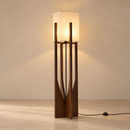 Minimalist Japanese Zen Floor Lamp, Solid Wood Standing Lamp with Soft Fabric Shade