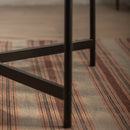 33" Modern Thread Design Round Coffee Table, MDF Table Top with Cross Legs Metal Base