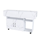 Multi Functional Folding Table With Storage Shelves And Wheels by Unique Piece Furniture