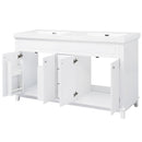 Bathroom Vanity With Double Sinks, 3 Drawers & 4 Doors - White by HouseOfZazla