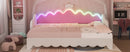 Extending Daybed With LED Lights, Modern Upholstered Princess Daybed With Crown Headboard by HouseOfZazla