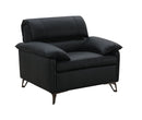 Eilene - Top Grain Leather Chair - Black by HouseOfZazla