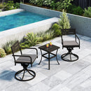 Outdoor Metal Swivel Patio Set - 2 Armchairs & Table by HouseOfZazla