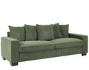 Luxe Sofa With 5 Matching Toss Pillows, Sleek Design, Spacious And Comfortable 3 Seater Couch