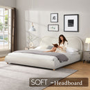 Upholstered Platform Bed Frame With Curved Headboard by HouseOfZazla