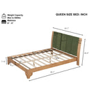 Premium Pine Wood Queen Bed Frame with Headboard
