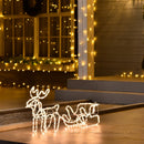 Outsunny 35' LED Reindeer Sleigh Outdoor Christmas Decoration