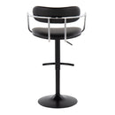 Demi - Contemporary Adjustable Height Barstool With Swivel With Rounded T Footrest (Set of 2) by HouseOfZazla