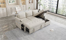 83.5" L-Shaped Sofa Couch Convertible Sofa Bed
