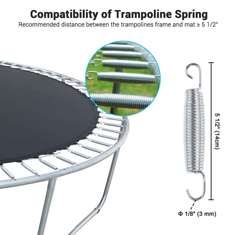 Yescom Trampoline Spring 5.5in 7in 8.25in Options Galvanized Steel