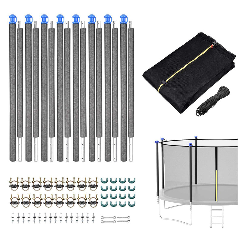 Yescom 15ft Trampoline Safety Net with 8 Poles