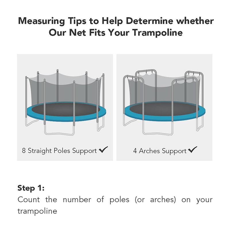 Yescom 15ft Trampoline Safety Net with 8 Poles