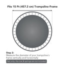 Yescom 15ft Trampoline Safety Net with 8 Poles