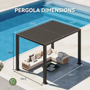 [09X12FT] Alora Premium Outdoor Electric Motorized Louvered Pergola With Built-In LED Lights & Fan (SAK53841) by SAKSBY WHOLESALE