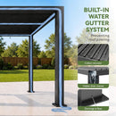 [09X12FT] Alora Premium Outdoor Electric Motorized Louvered Pergola With Built-In LED Lights & Fan (SAK53841) by SAKSBY WHOLESALE