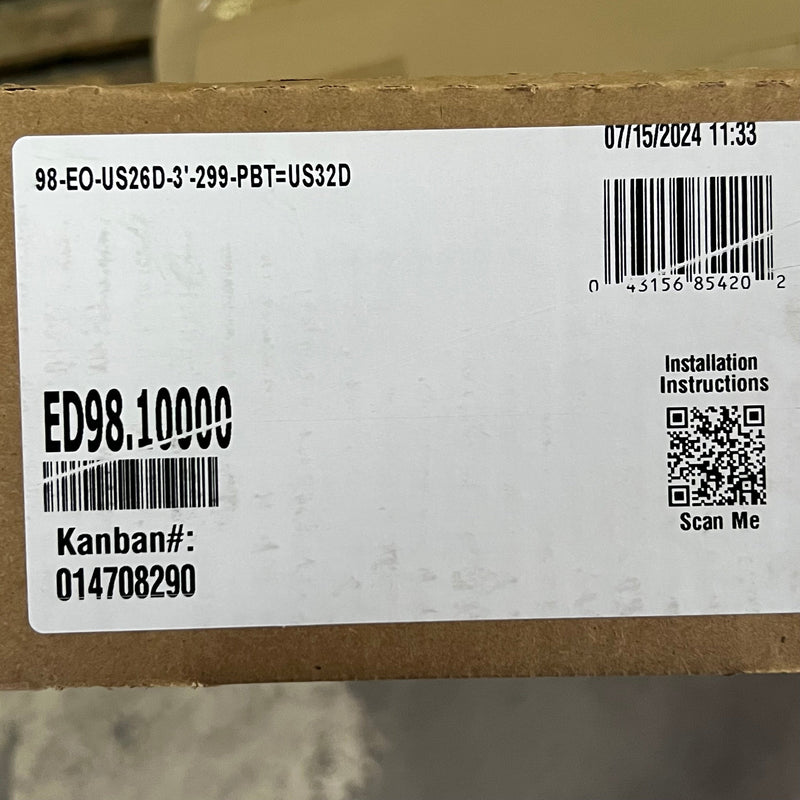 ALLEGION Commercial Door Lock Sz 33" L Blue & Silver ED98.10000